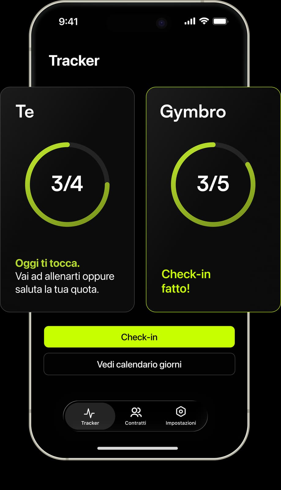 GYMPULSED — anteprima Tracker su iPhone